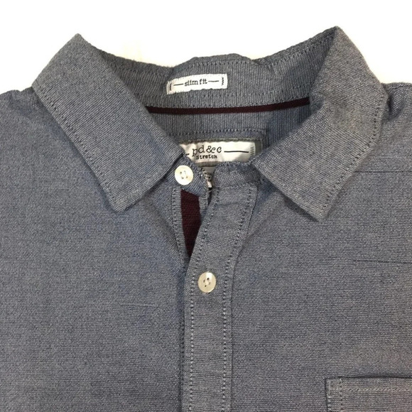 BF351 Mens Paper Denim & Cloth Slim Fit Button Down Shirt L - Picture 3 of 4